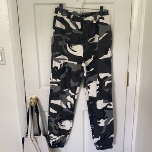 Black and white camo pants from Shein